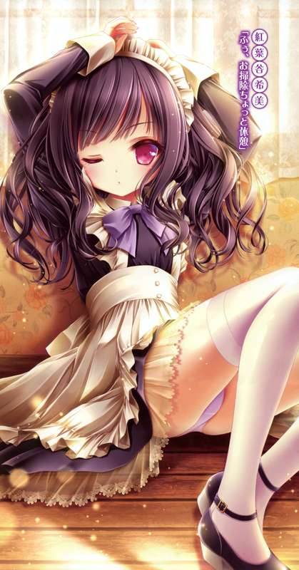 yande.re 371837 heels maid momijidani_nozomi pantsu see_through tenshi_no_three_piece! thighhighs tinkle